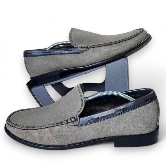 John Varvatos USA Star Slip-on Loafers Brown / Grey Suede 7475 Men's 10M - Picture 1 of 11